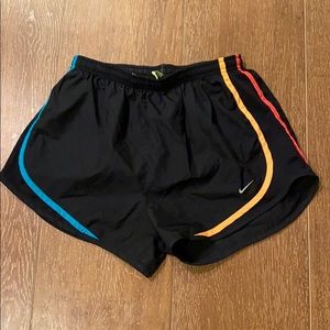 colorful, black nike shorts